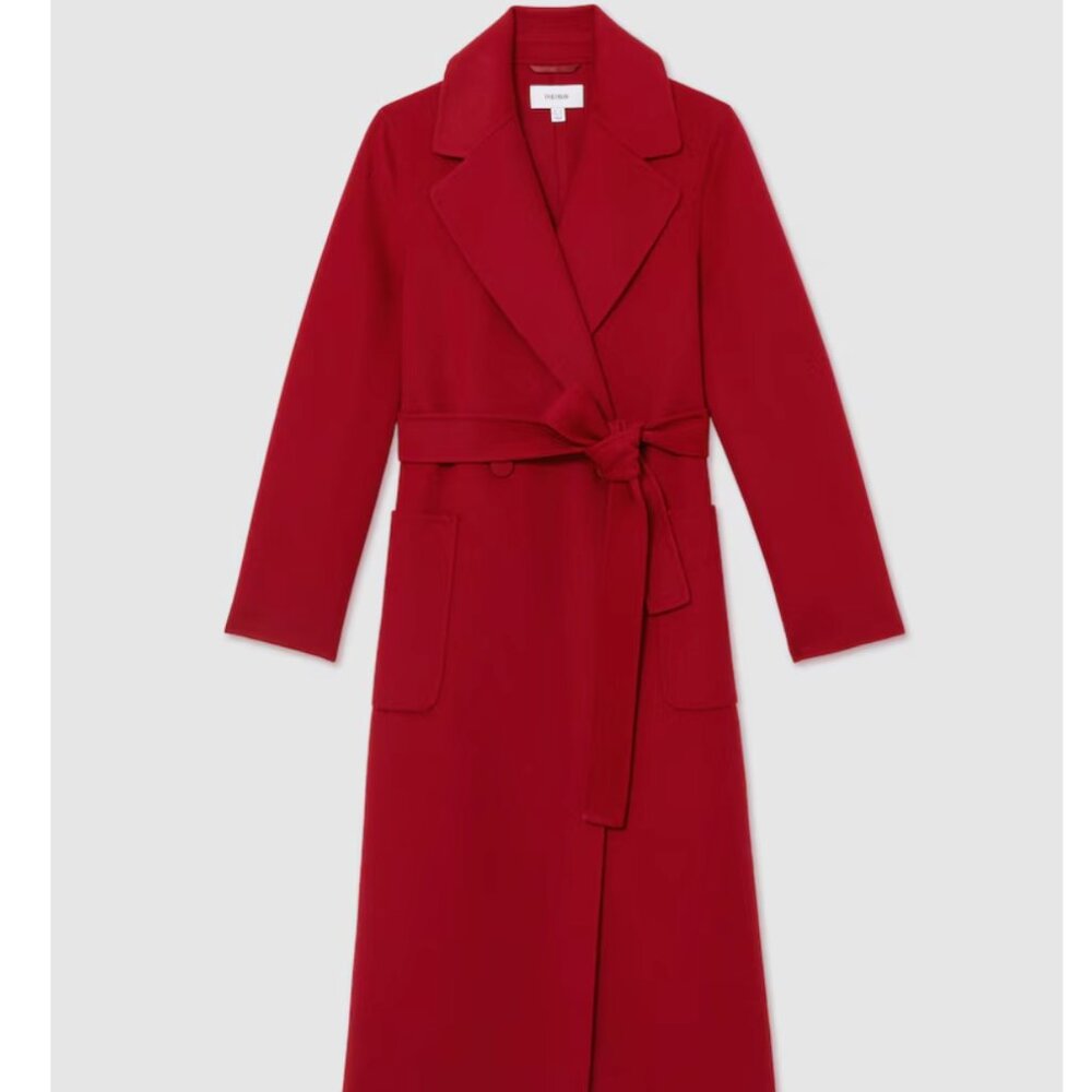 REISS  Wool-Blend Double-Breasted Coat - RED